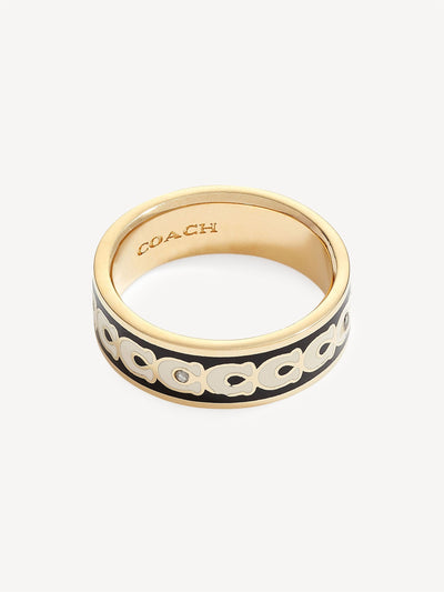 Next COACH Gold Tone Signature Band Ring Size 7- Buy online at McGrocer