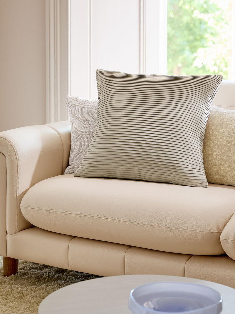 Sage Green Velvet Pleat Cushion - 59 x 59cm