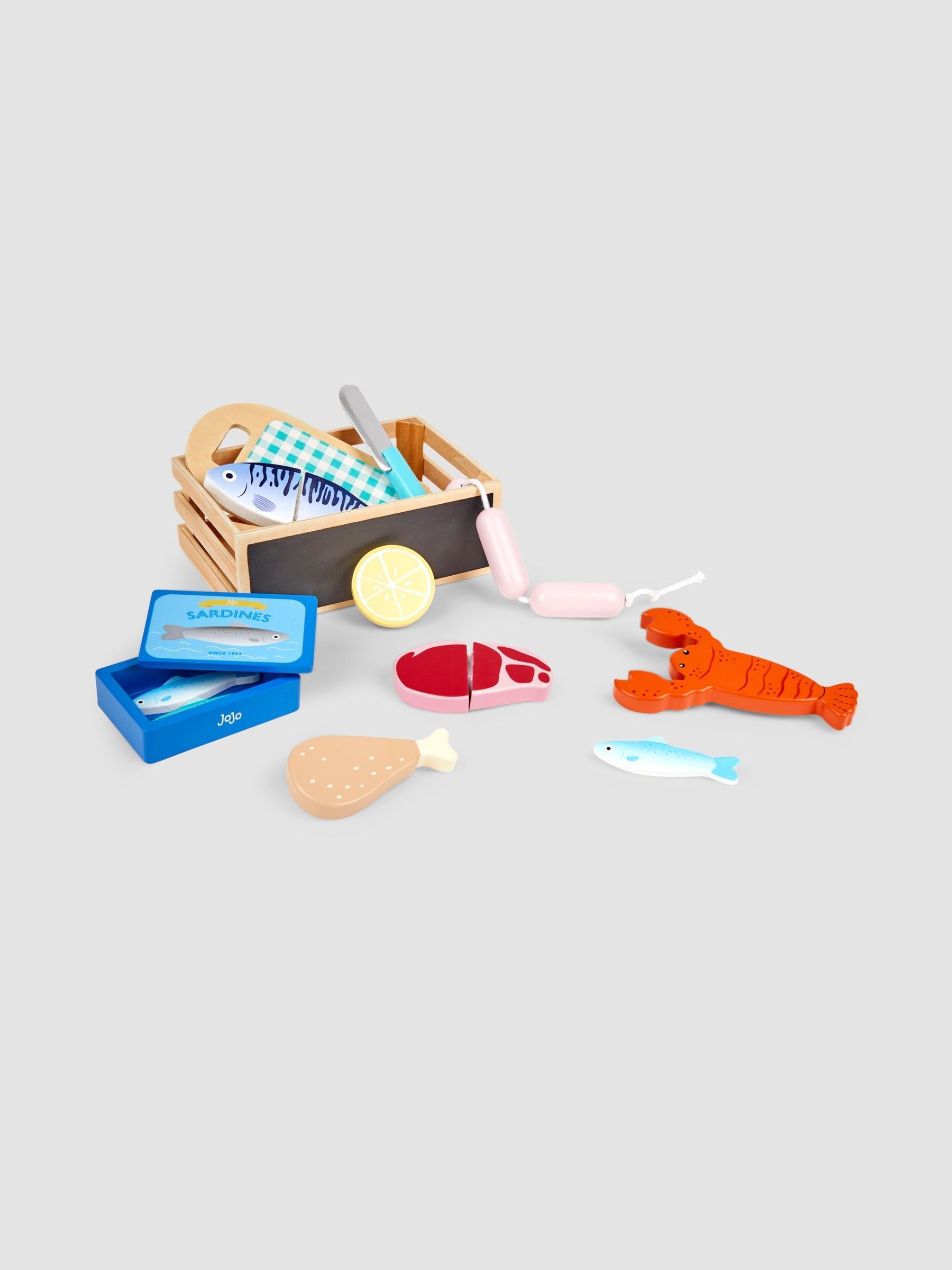 JoJo Maman Bébé wooden seafood play set (British brand)