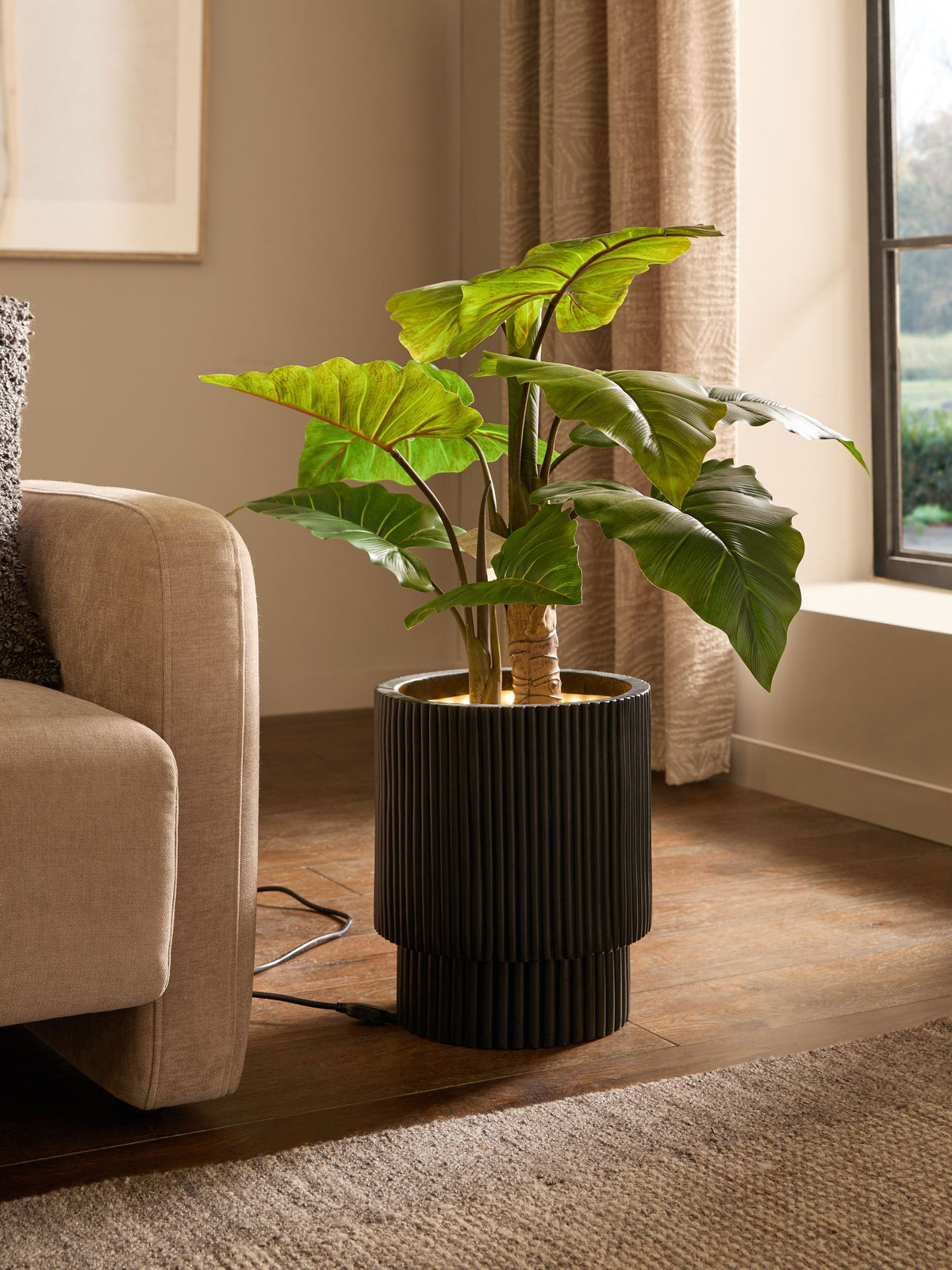 Artificial Light Up Alocasia Plant 115cm, UK version