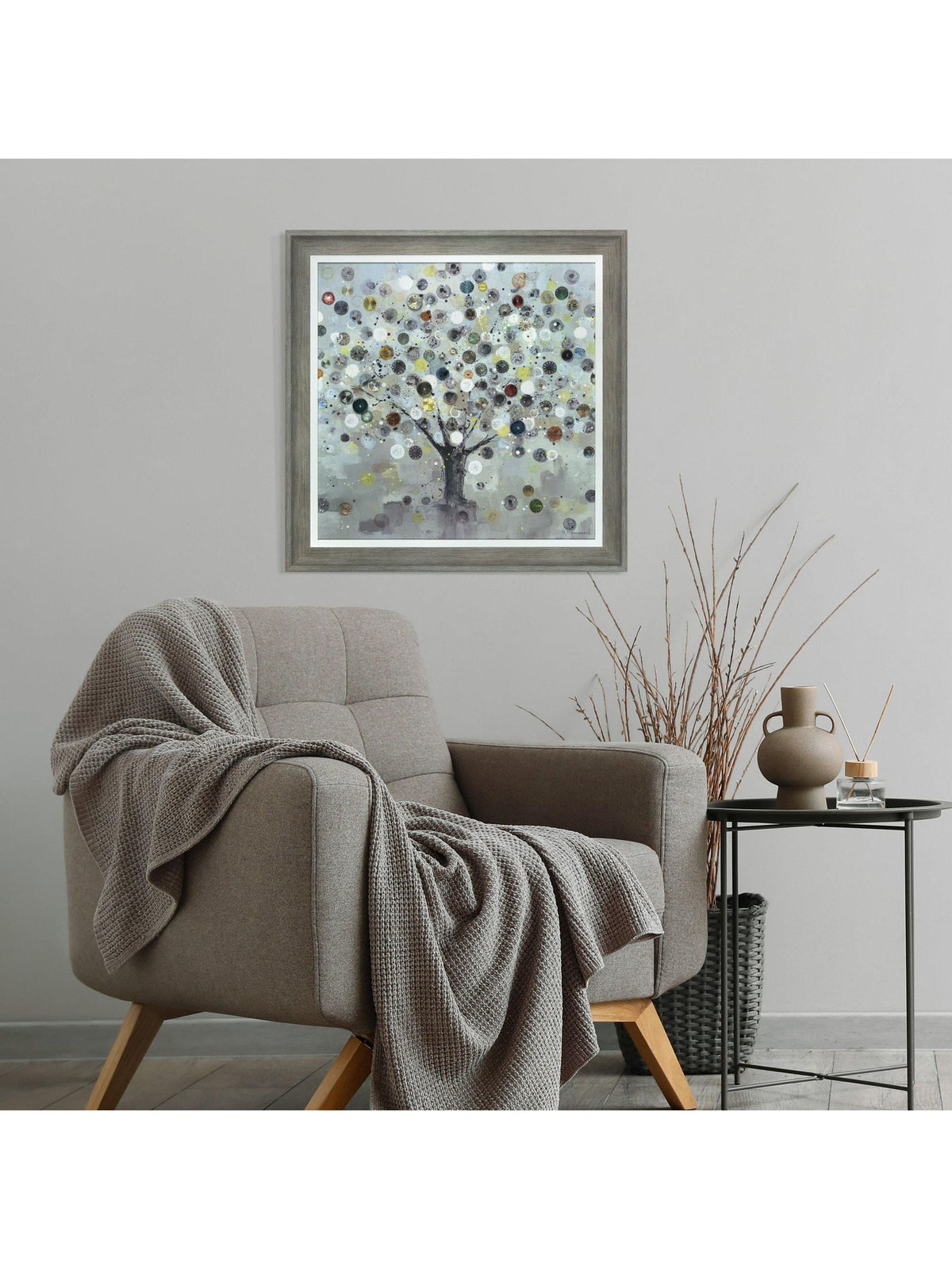 Art Marketing grey watch tree small canvas wall art (British brand)
