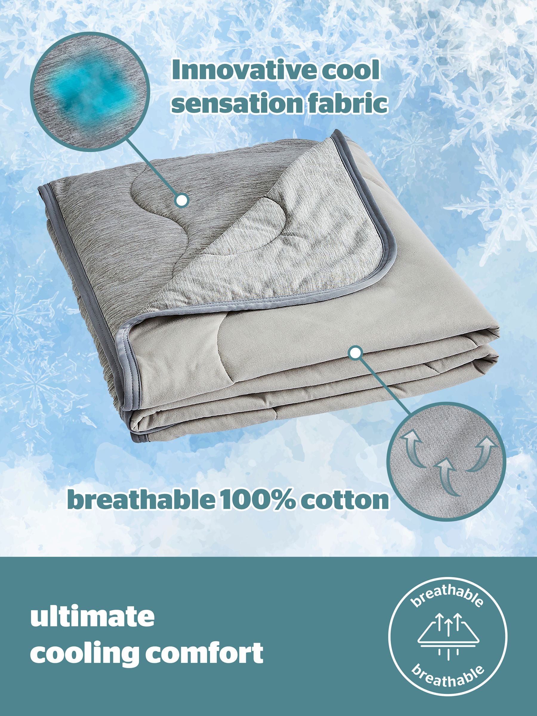 Silentnight Grey Restore cooling throw, UK version