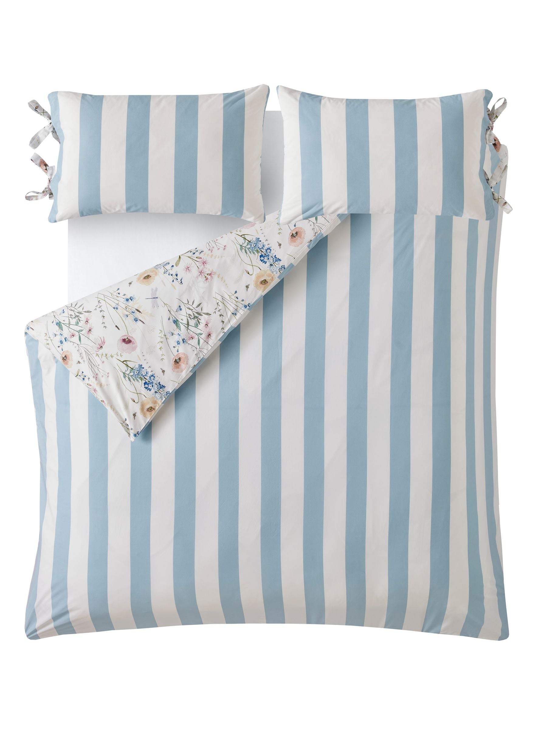 Laura Ashley blue Alford Meadow duvet cover set, UK version
