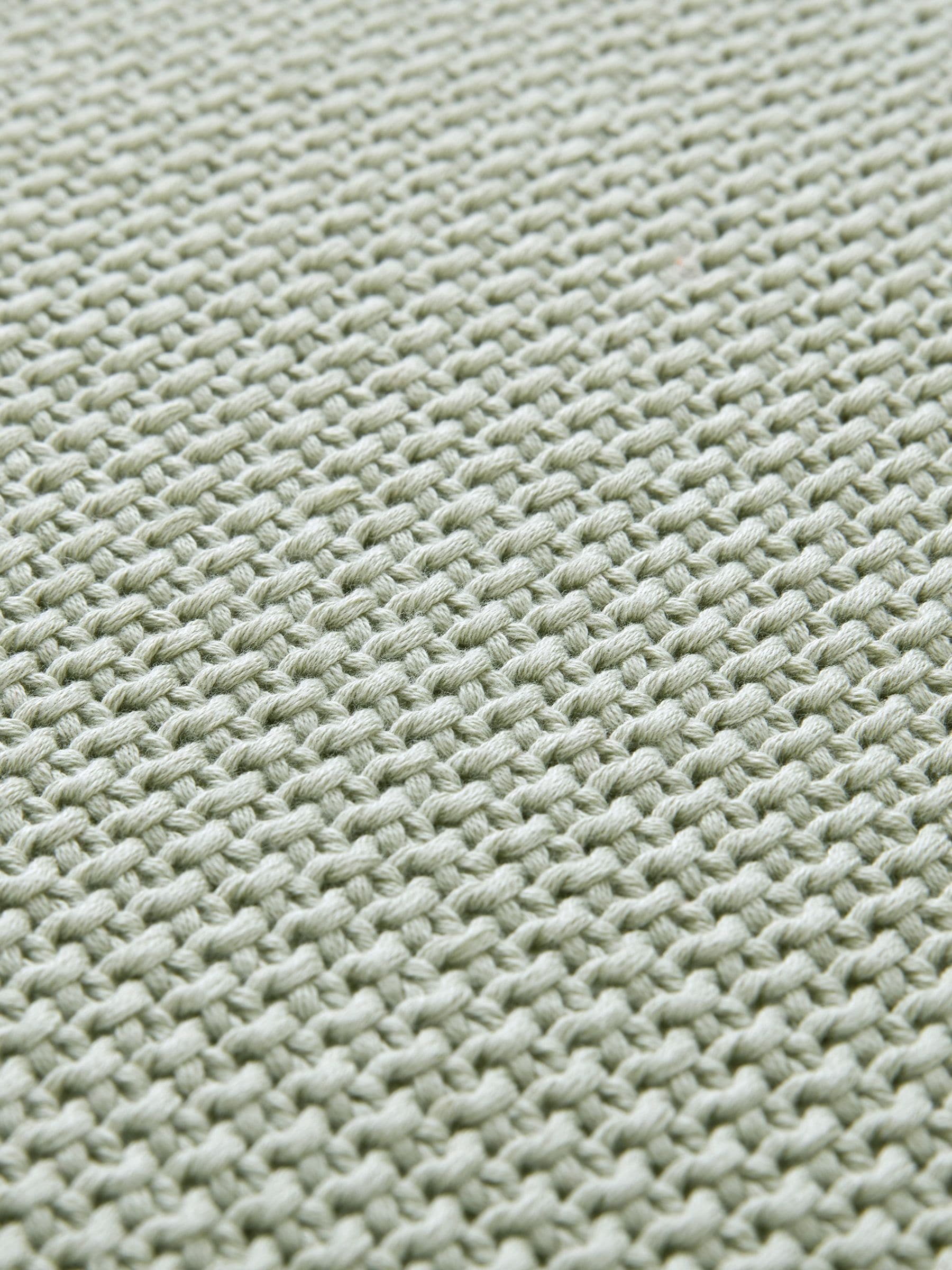 Laura Ashley jeté tricoté Parker vert sauge, importé du Royaume-Uni