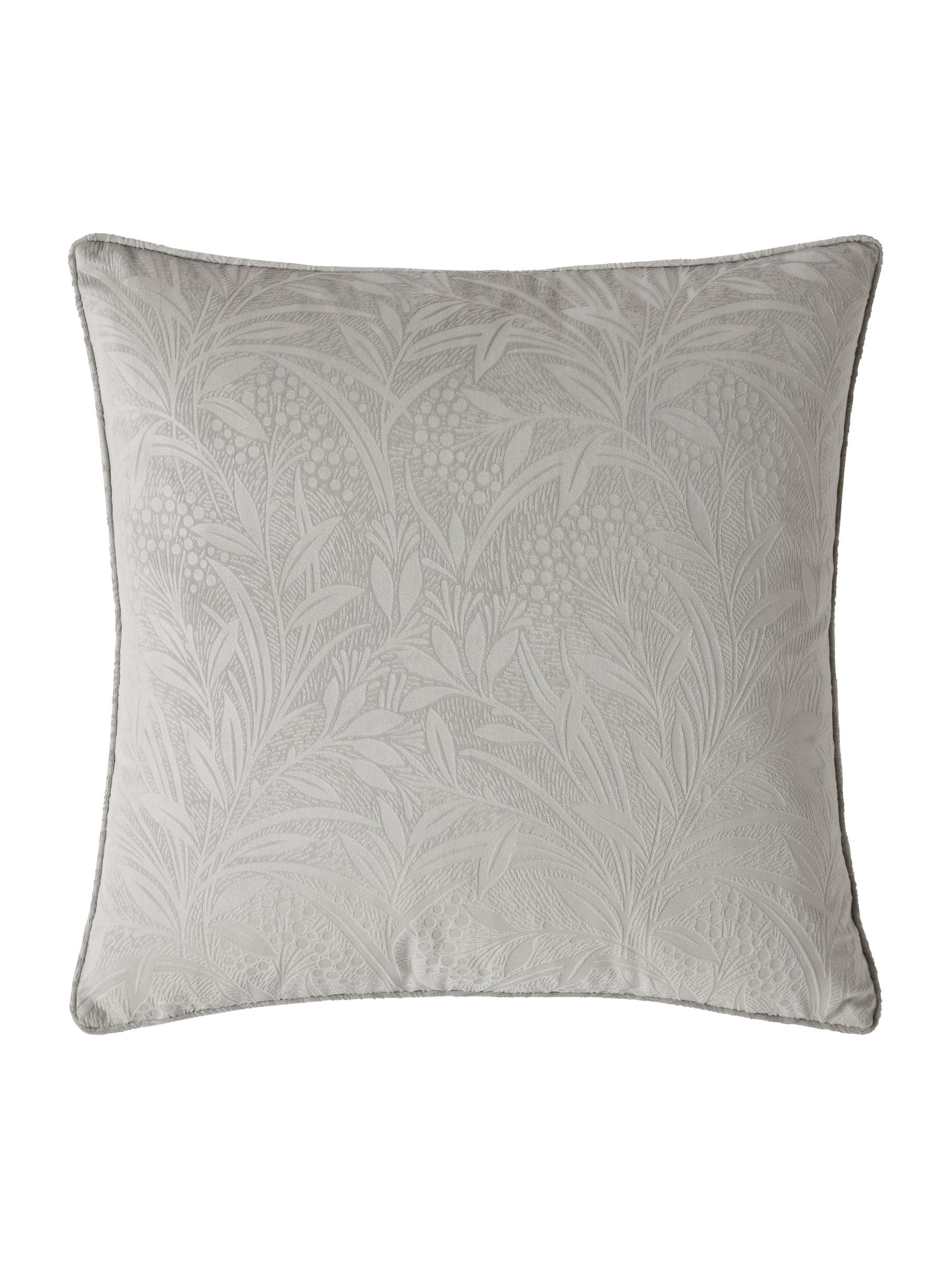 Laura Ashley Grey Barley Embossed cushion 50cm - British product