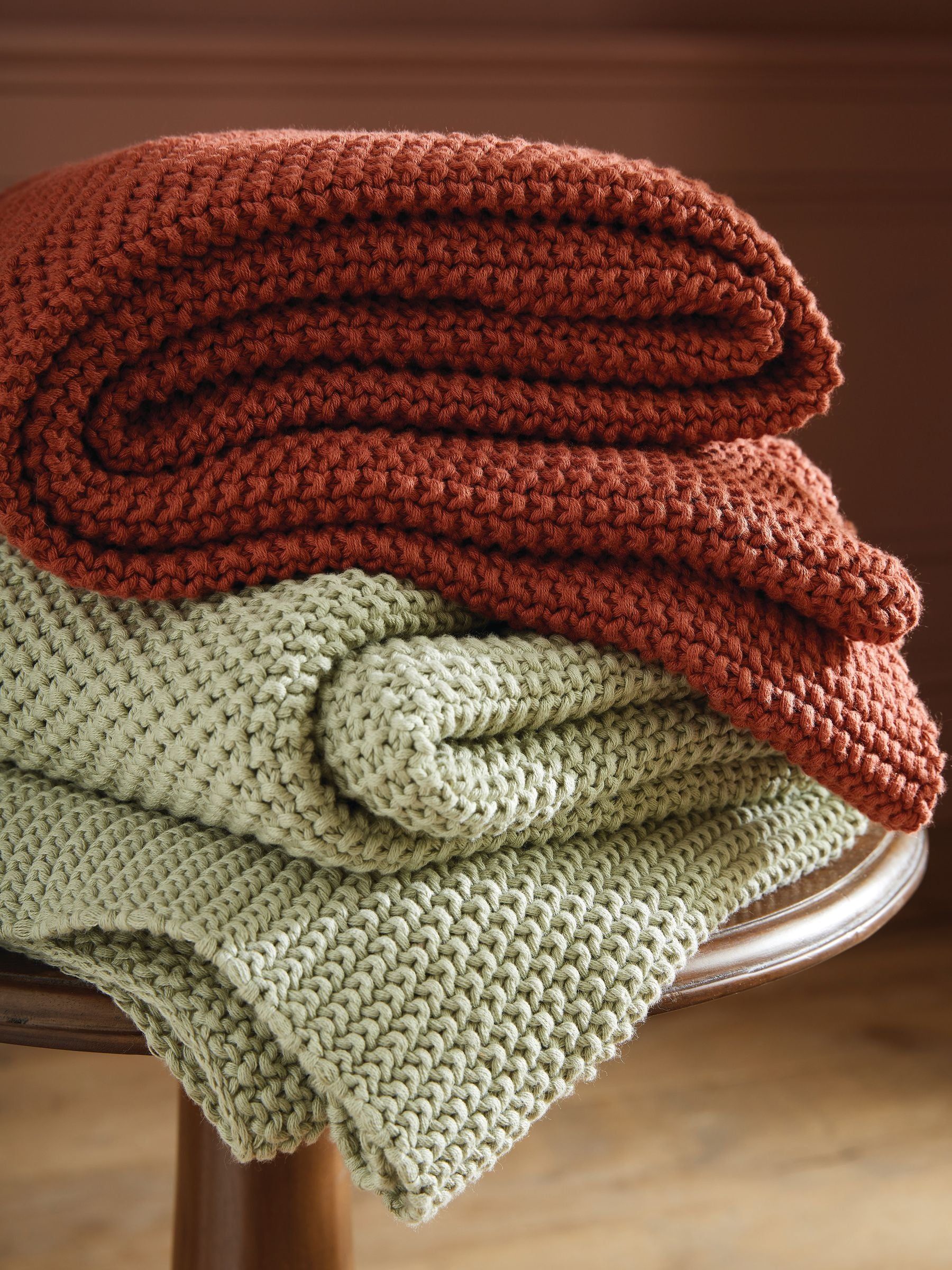 Laura Ashley Sage Green Parker Knitted Throw