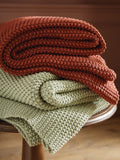 Laura Ashley Sage Green Parker Knitted Throw