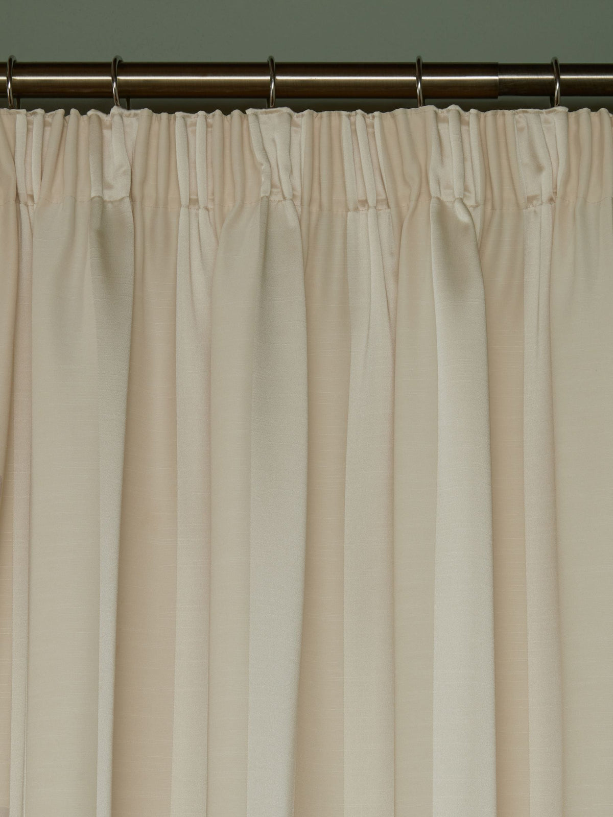 Laura Ashley cream oyster Lille stripe headertape curtains - British product