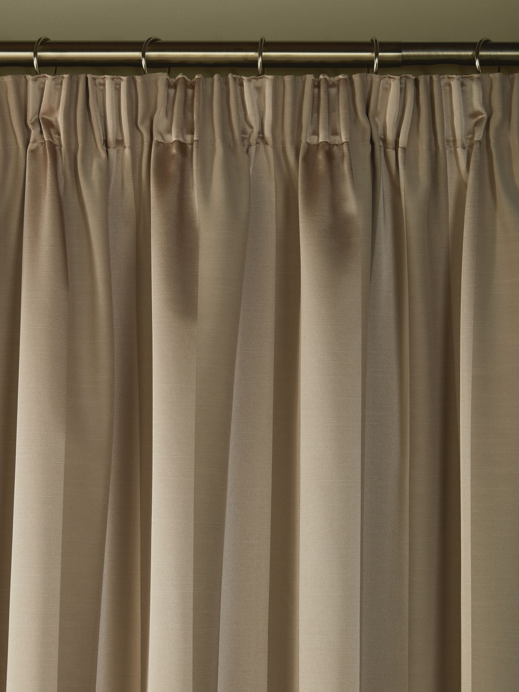 Laura Ashley Brown Truffle Lille Stripe Headertape Curtains