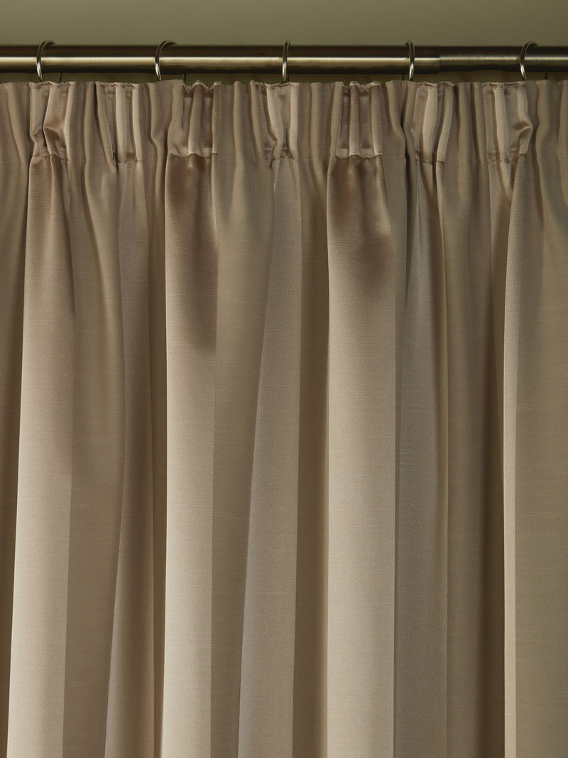 Laura Ashley Brown Truffle Lille Stripe Headertape Curtains