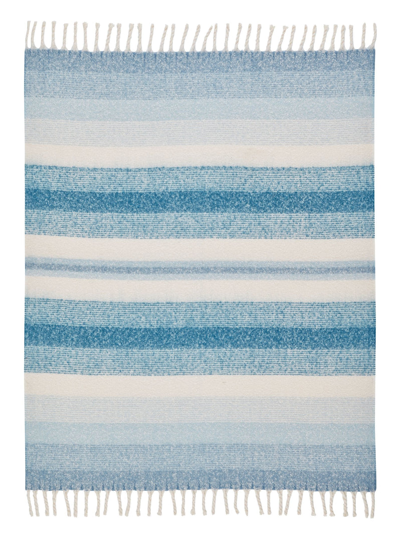 Laura Ashley seaspray blue stripe throw 170x130cm UK version