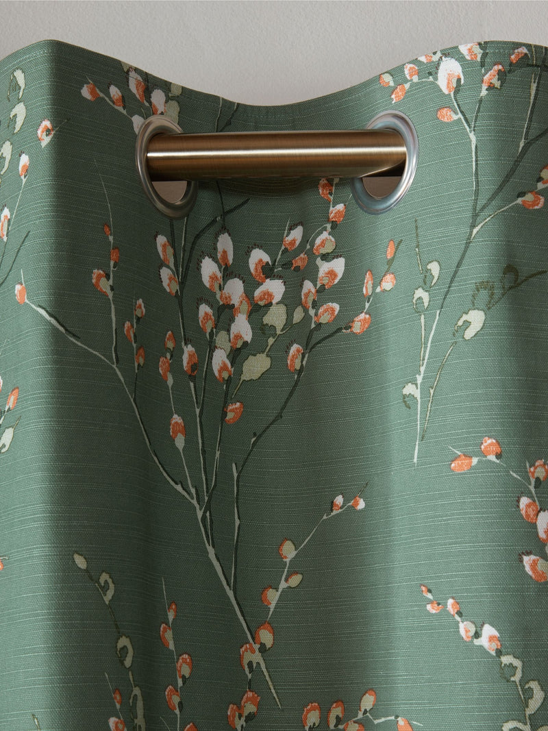 Laura Ashley Pussy Willow fern green curtains 163x137cm, imported from the UK