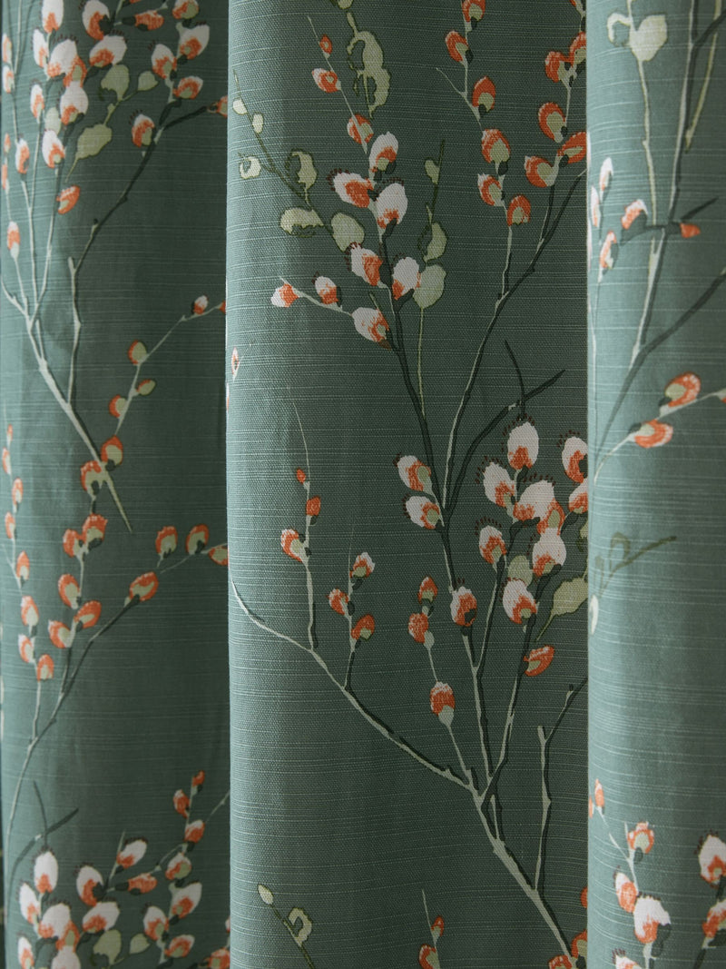 Laura Ashley Pussy Willow fern green curtains 163x137cm, imported from the UK