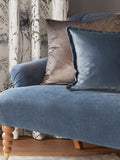 Laura Ashley Blue Dark velvet cushion 45cm - British product