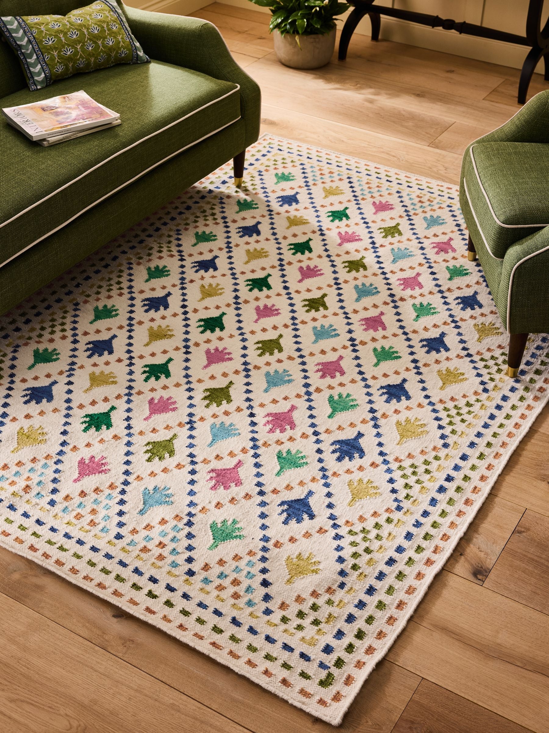 Nina Campbell Paradis flatweave rug cream (British brand)