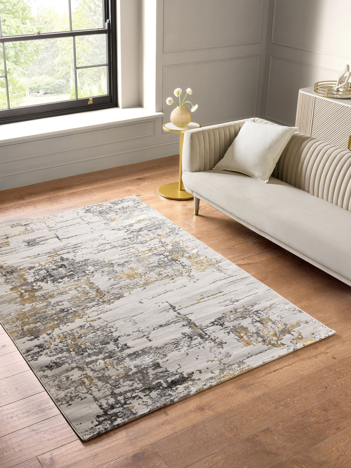 Lipsy silver luxe abstract rug (British brand)