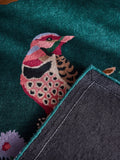 Cath Kidston teal birds and berries wool tufted rug, imported from the UK
