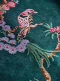 Cath Kidston teal birds and berries wool tufted rug, imported from the UK