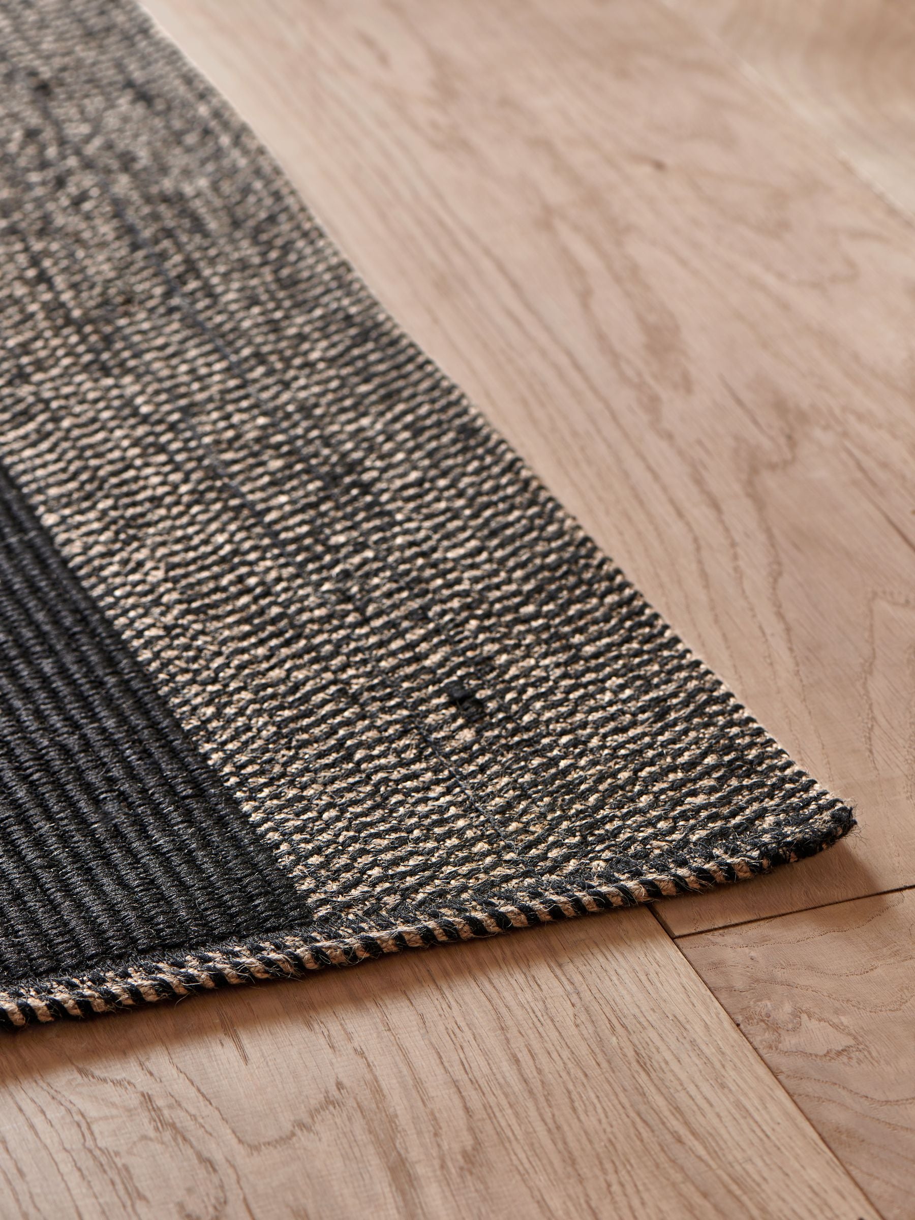 French Connection Black Swati jute rug, UK version