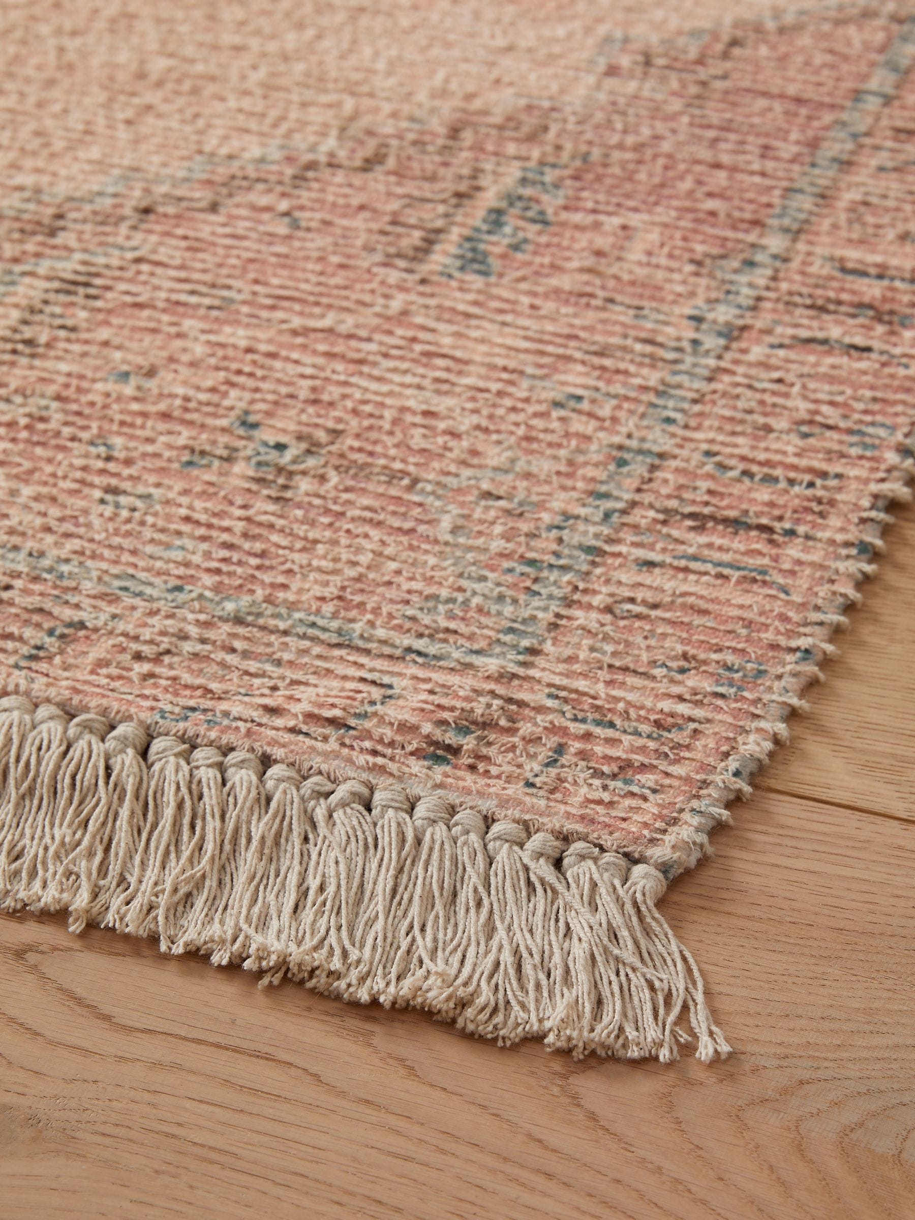 French Connection pink Avanti printed chenille rug, UK version