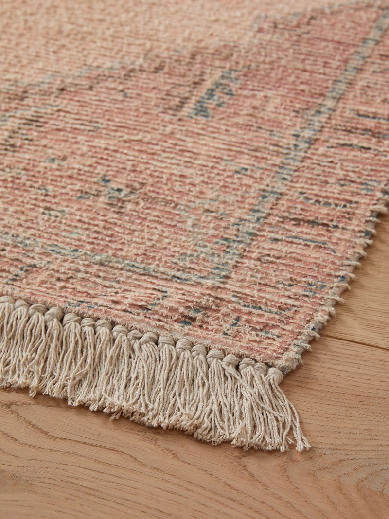 French Connection pink Avanti printed chenille rug, UK version