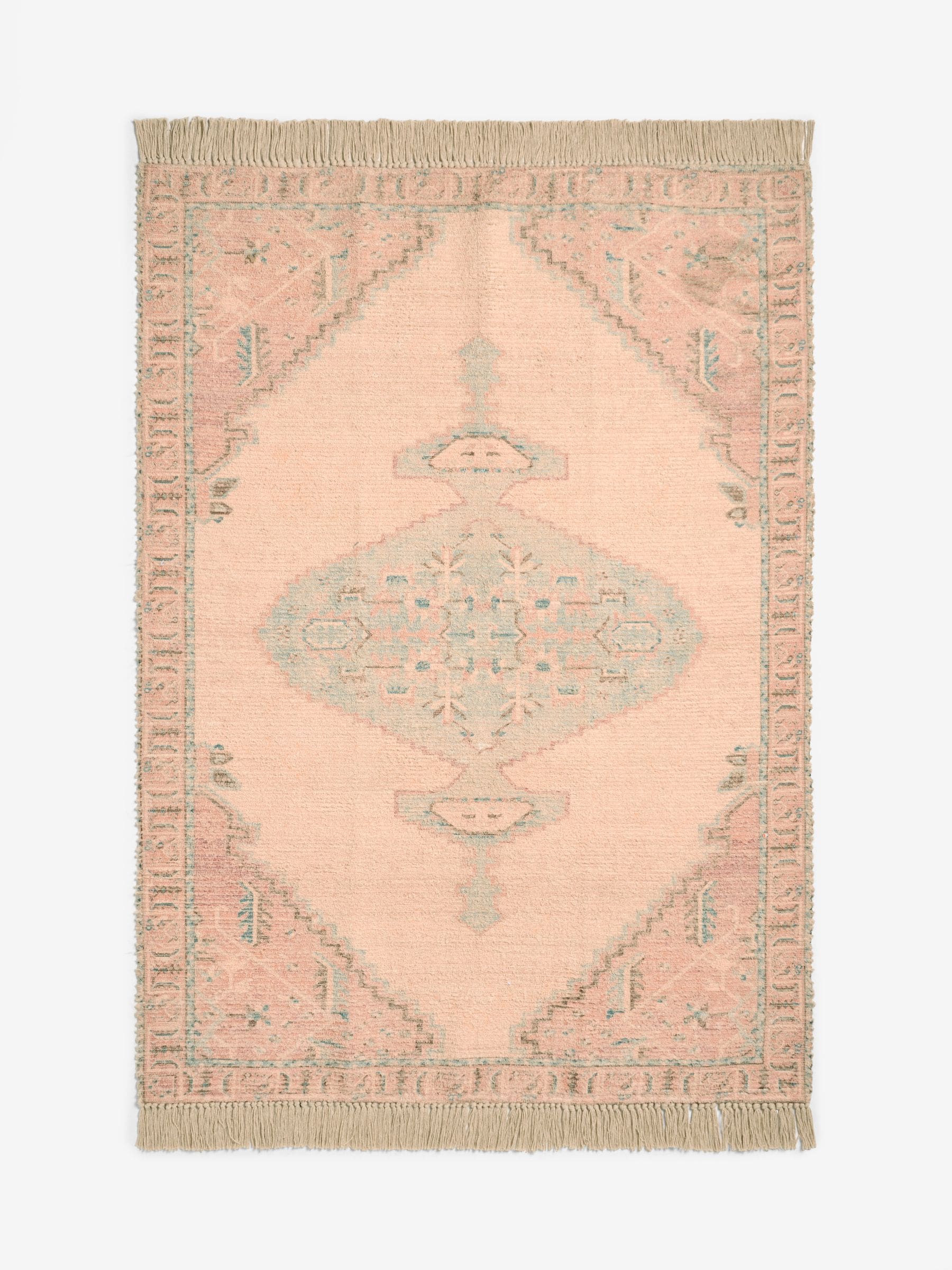 French Connection pink Avanti printed chenille rug, UK version