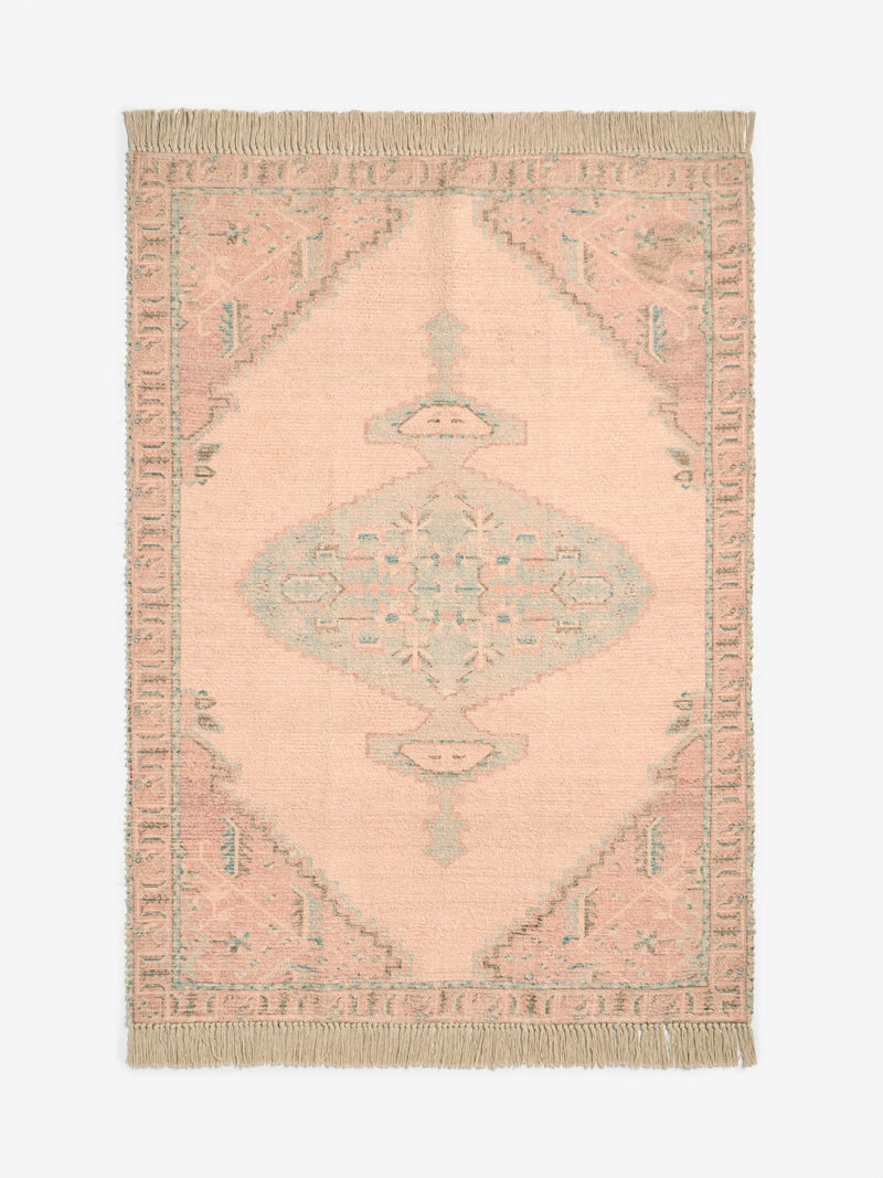French Connection pink Avanti printed chenille rug, UK version