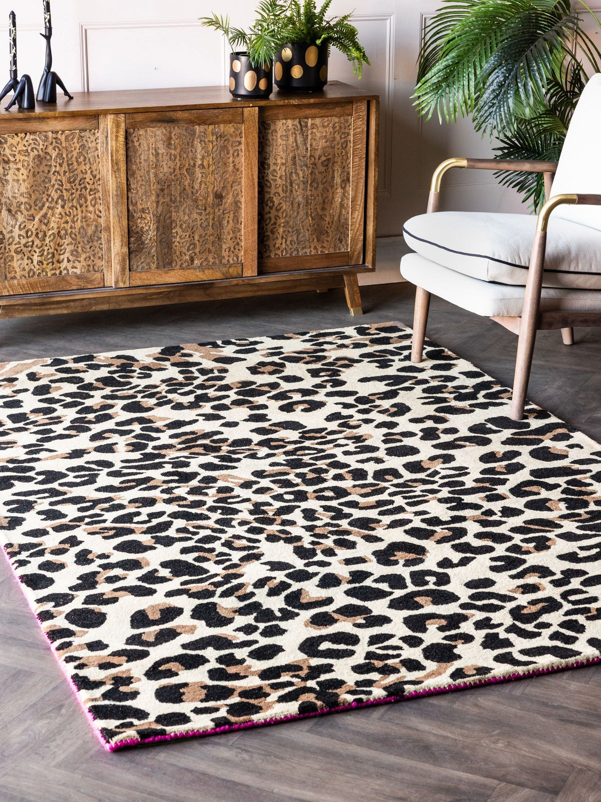 Rockett St George Leopard Love Wool Tufted Rug (British brand)