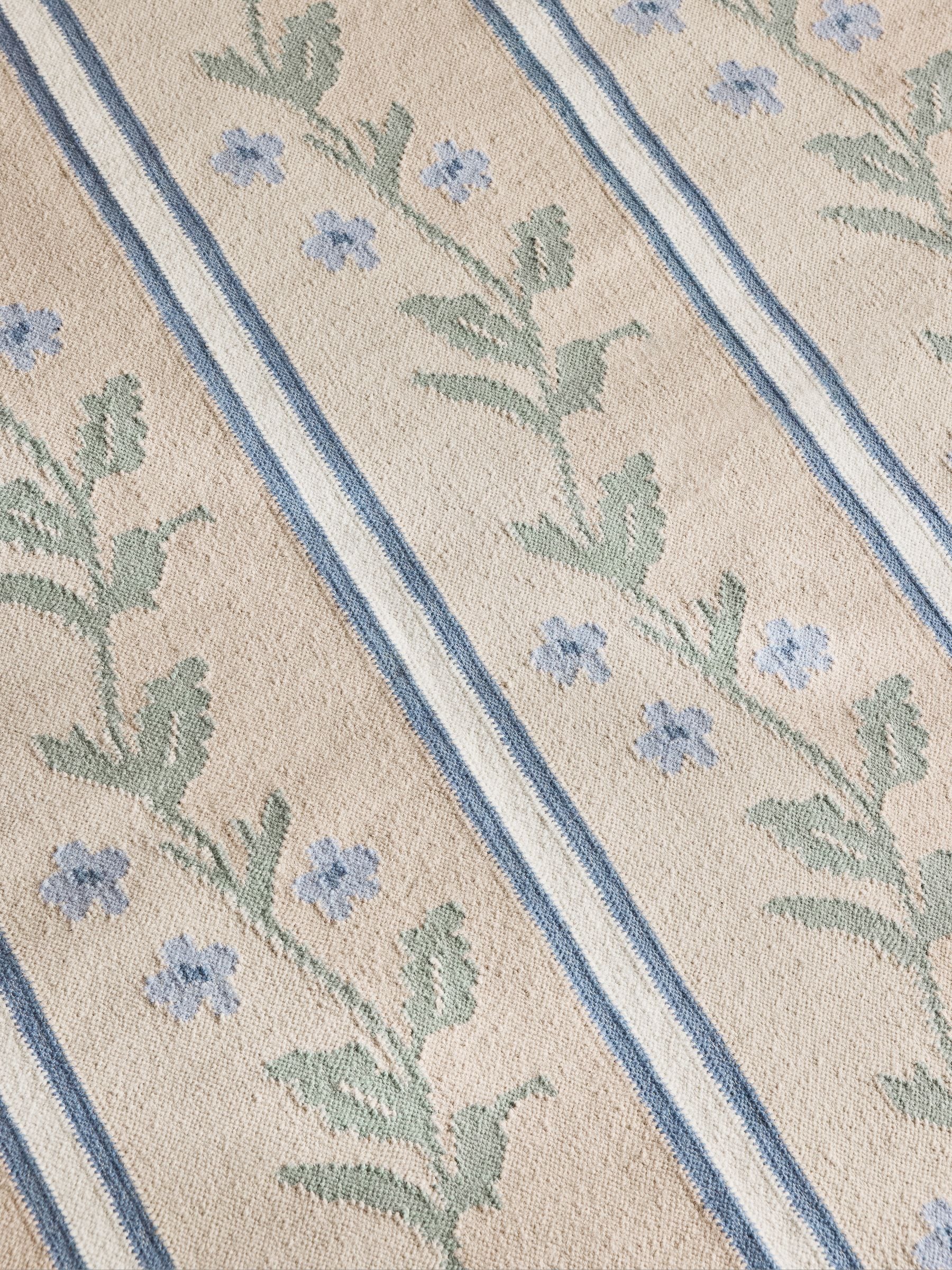 Cath Kidston natural vine stripe flat weave rug - British product