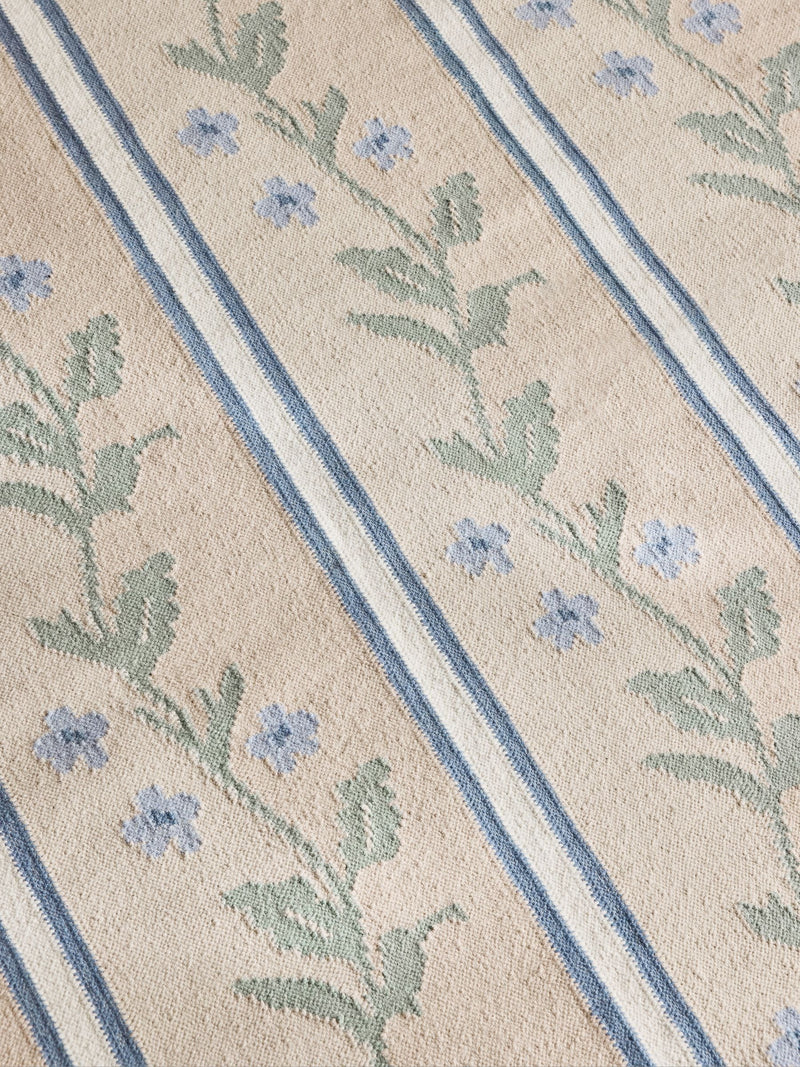 Cath Kidston natural vine stripe flat weave rug - British product
