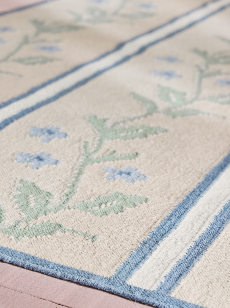 Cath Kidston natural vine stripe flat weave rug - British product