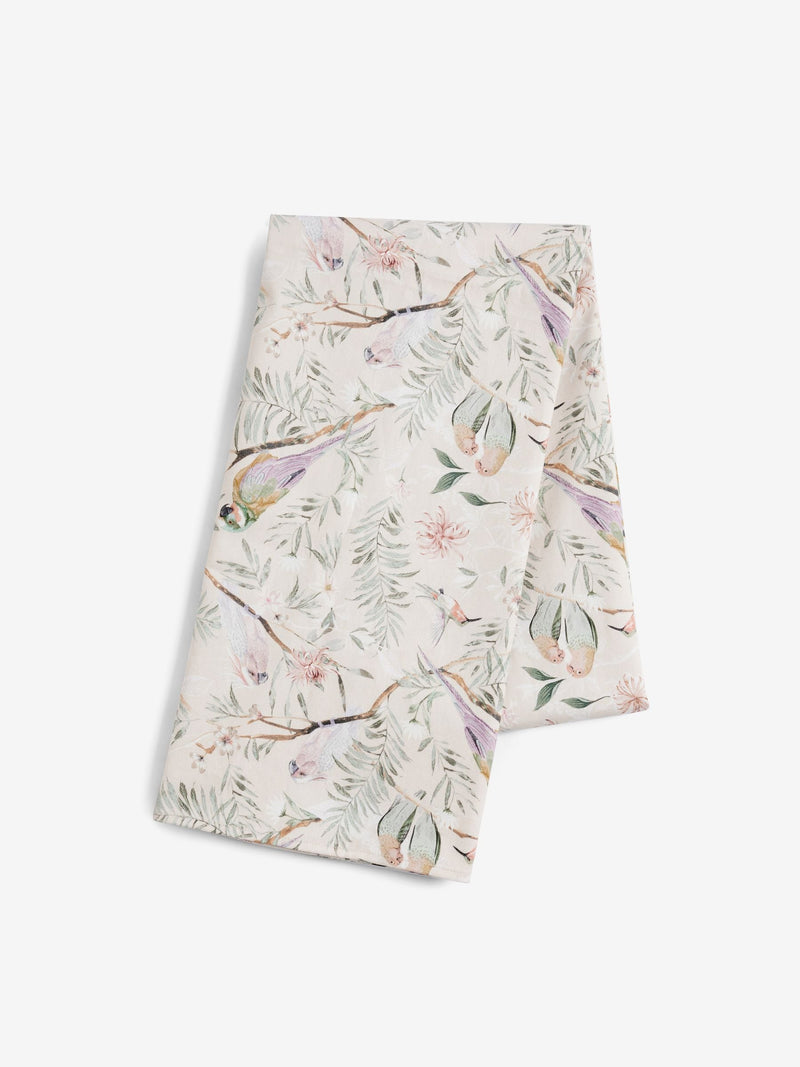 Tablecloth Pink Love Bird Floral 137cm x 178cm, imported from the UK