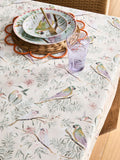Tablecloth Pink Love Bird Floral 137cm x 178cm, imported from the UK