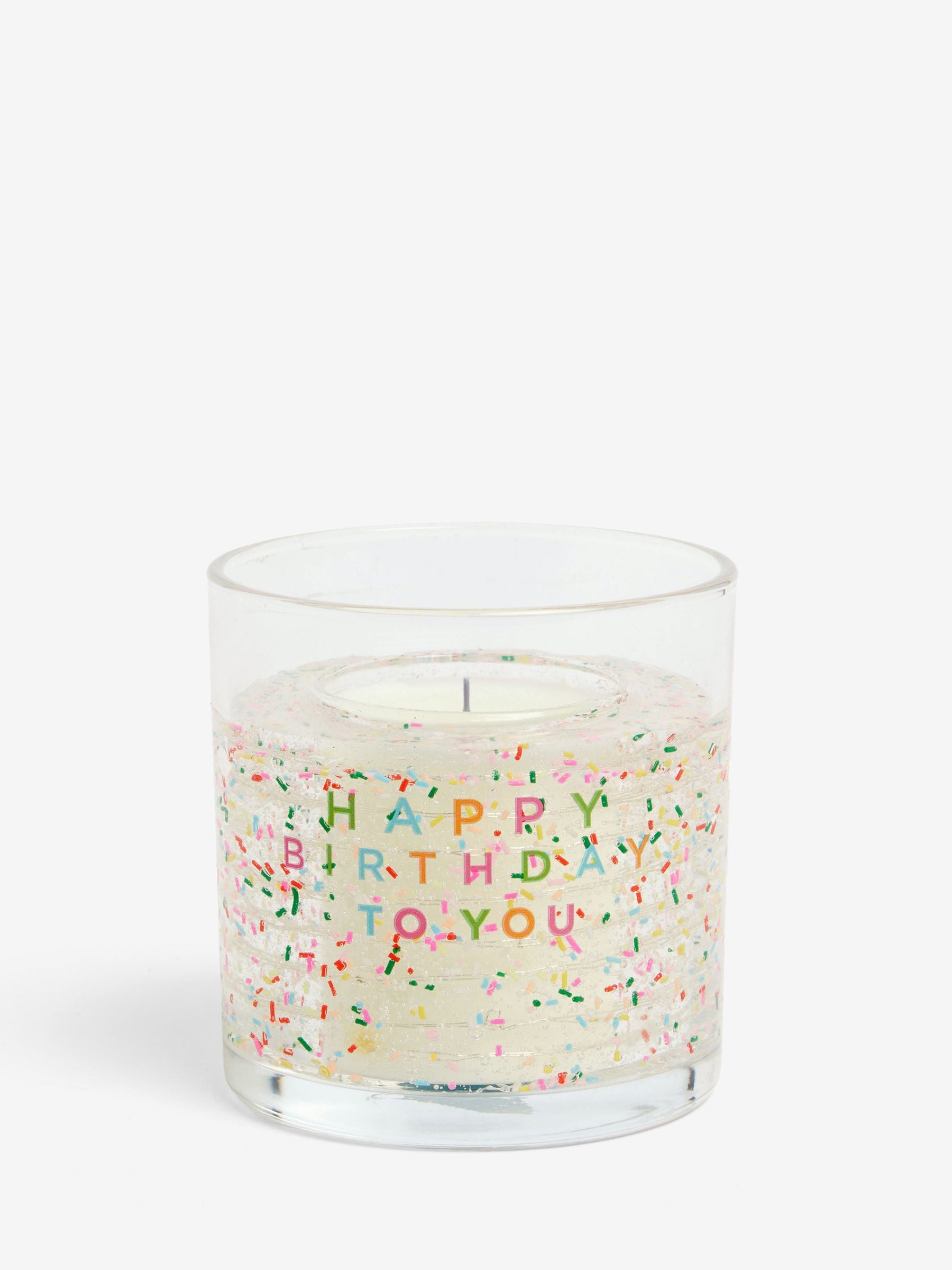 Happy Birthday light-up vanilla and cocoabean scented candle - British product
