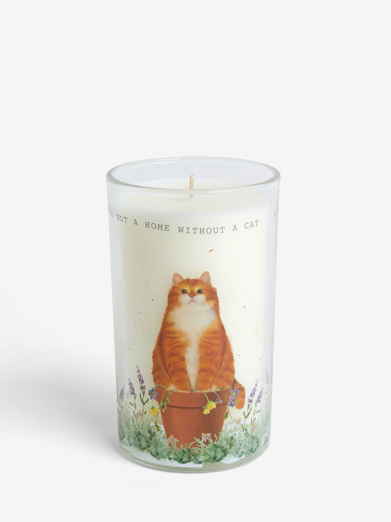 Tiggy Cat white jasmine pillar candle 91.5cm, imported from the UK