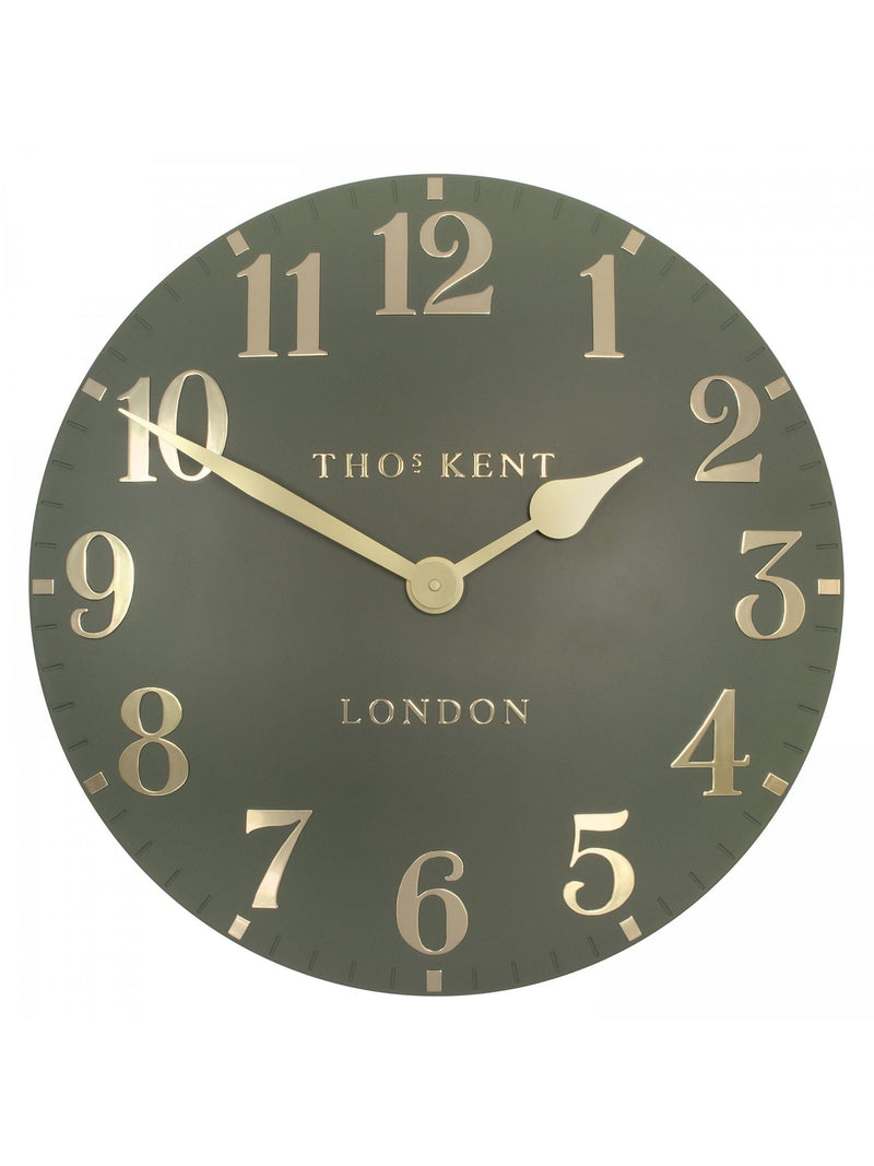 Thomas Kent Clocks green 20 inch Arabic wall clock (British brand)