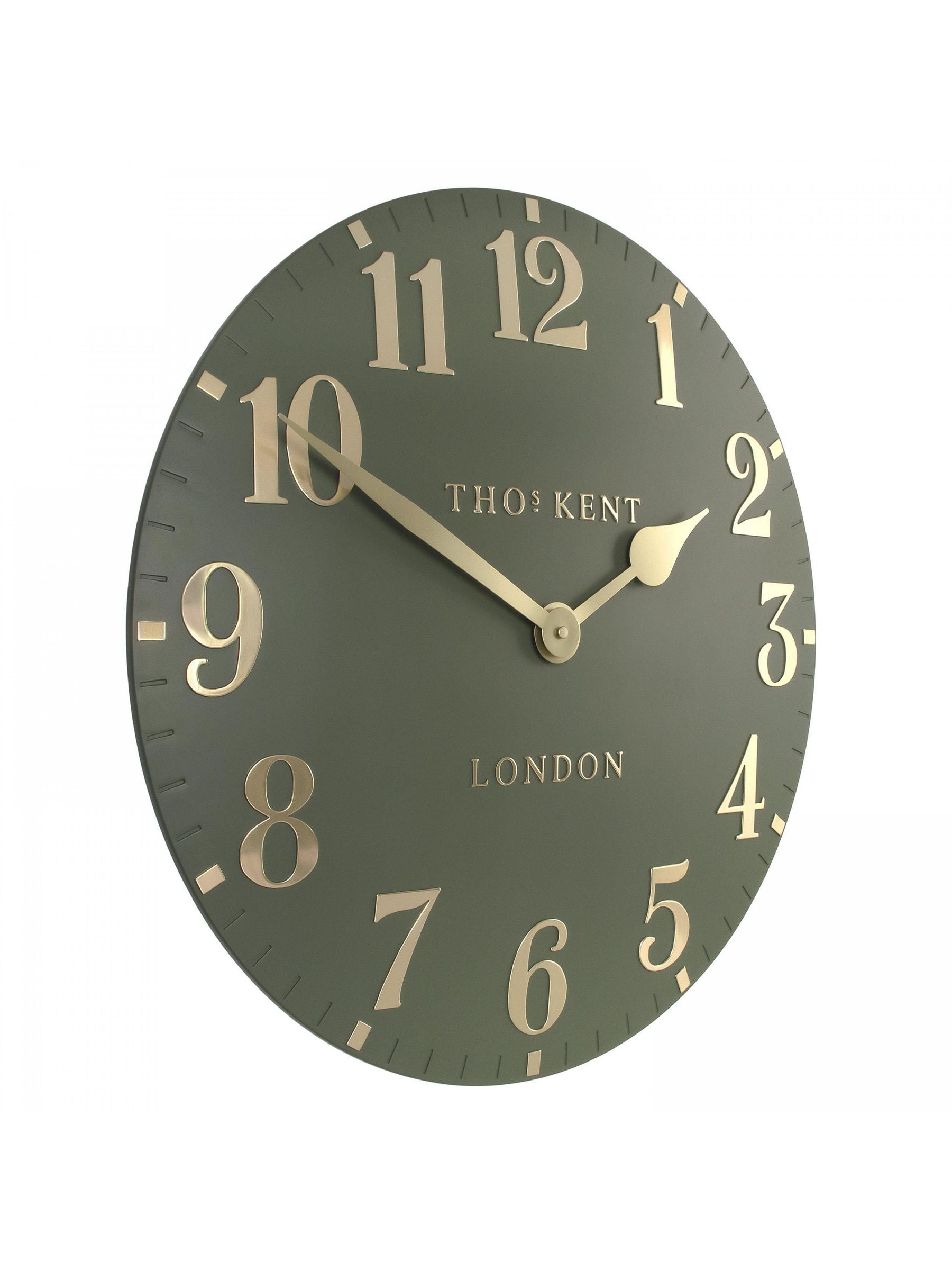Thomas Kent Clocks green 20 inch Arabic wall clock (British brand)