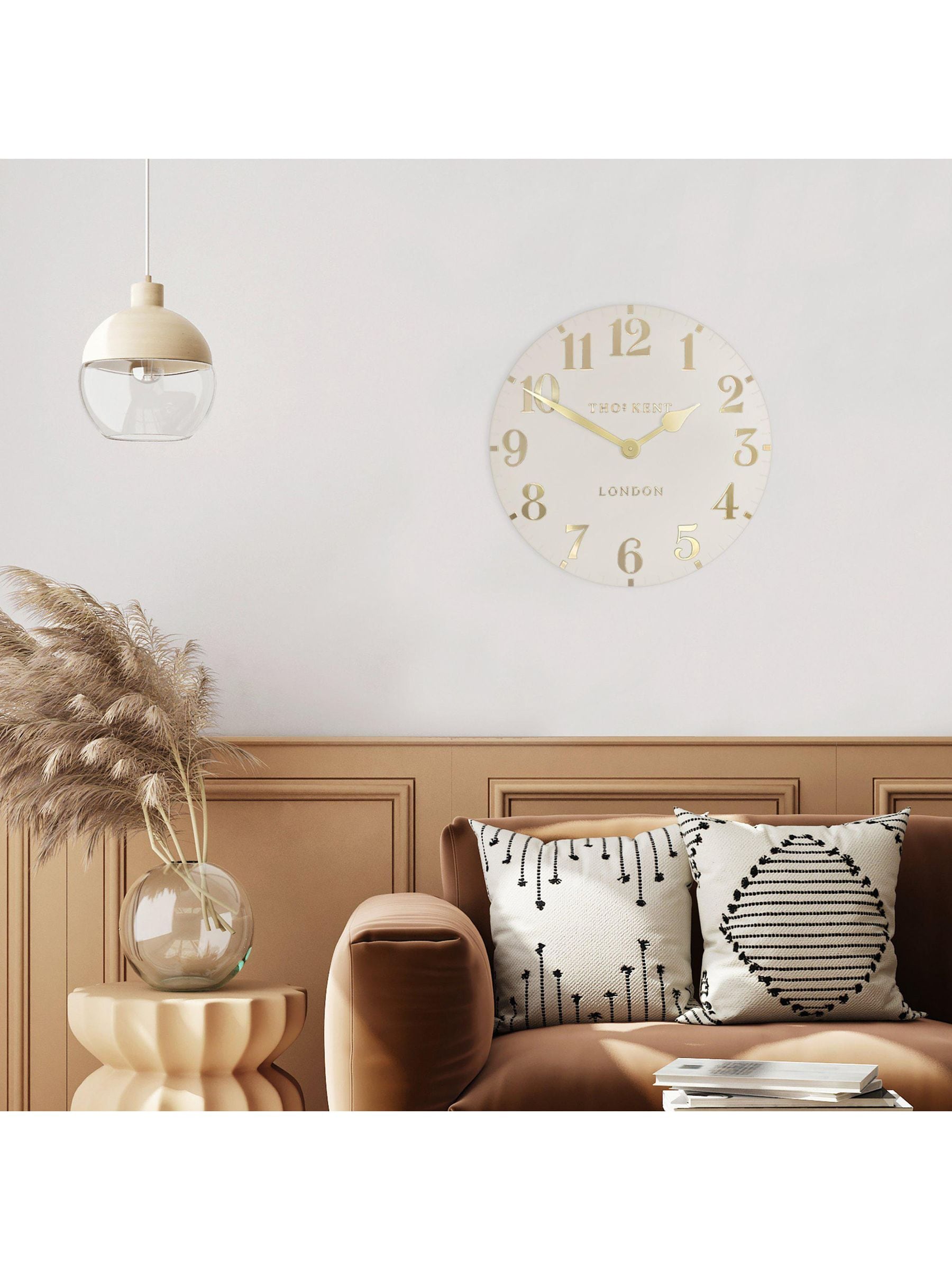 Thomas Kent Clocks Light Brown Arabic wall clock 12-inch (British brand)