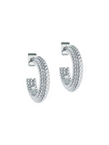 Ted Baker silver tone plain metal dotty hoop earrings - British product