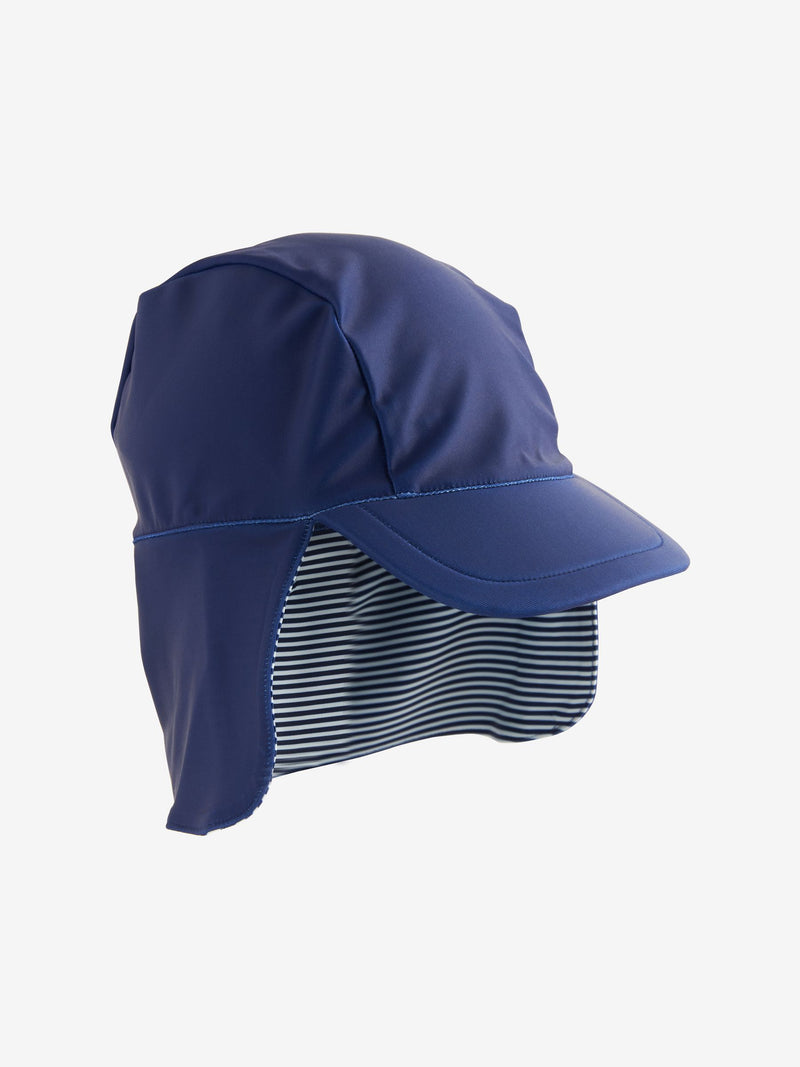 Navy legionnaire swim hat for children with neck flap - British product