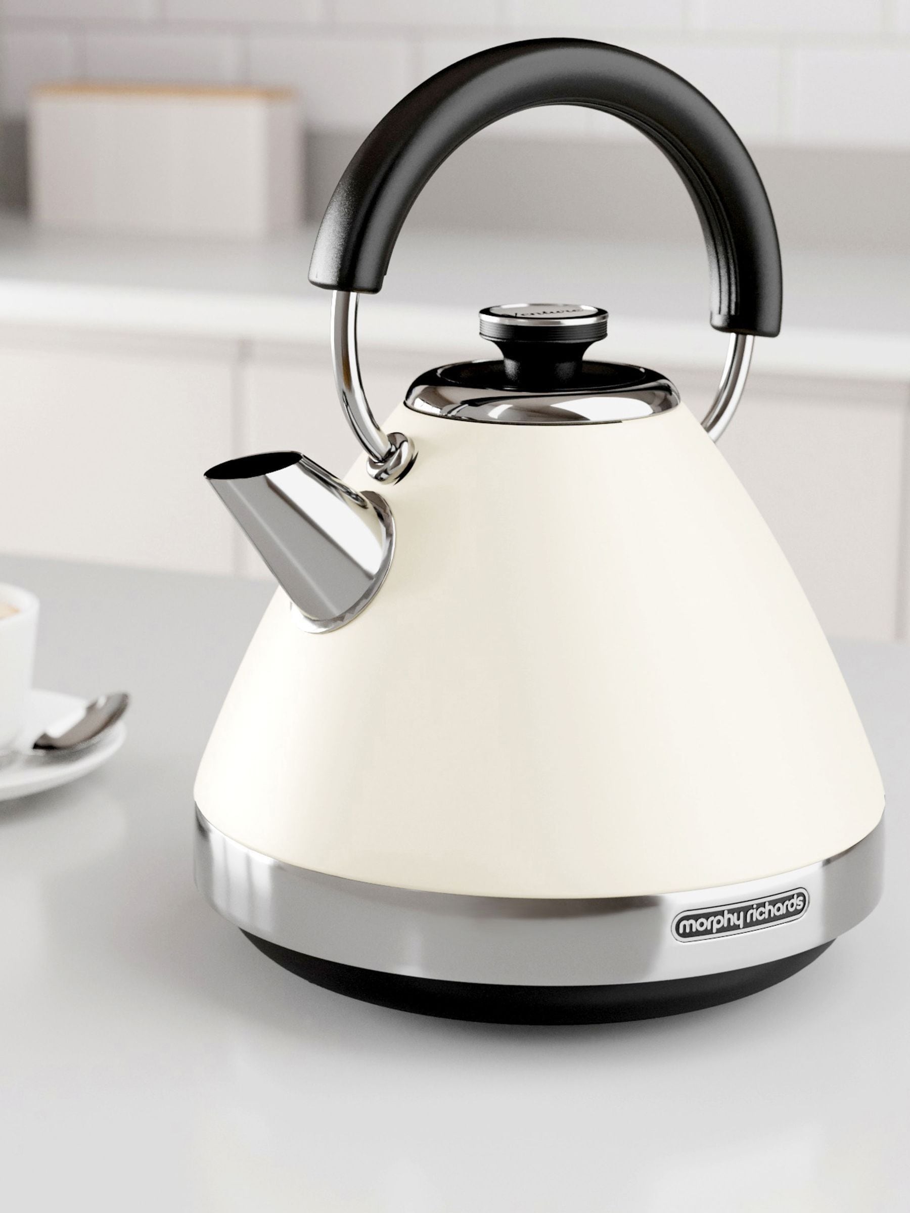 Morphy Richards Cream Venture Pyramid Kettle, imported from the UK