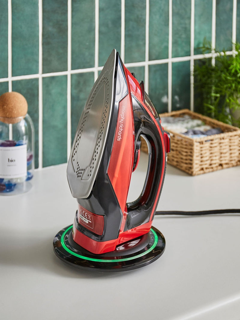 Morphy Richards red Easy Charge cordless iron, imported from the UK