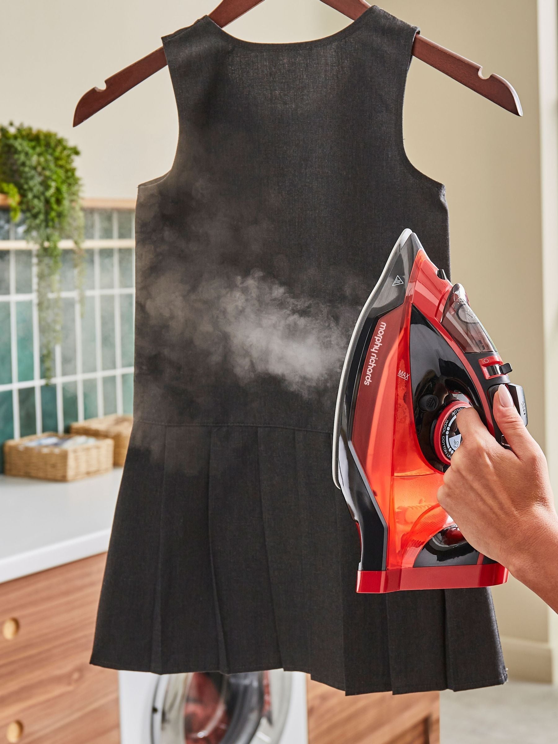 Morphy Richards red Easy Charge cordless iron, imported from the UK