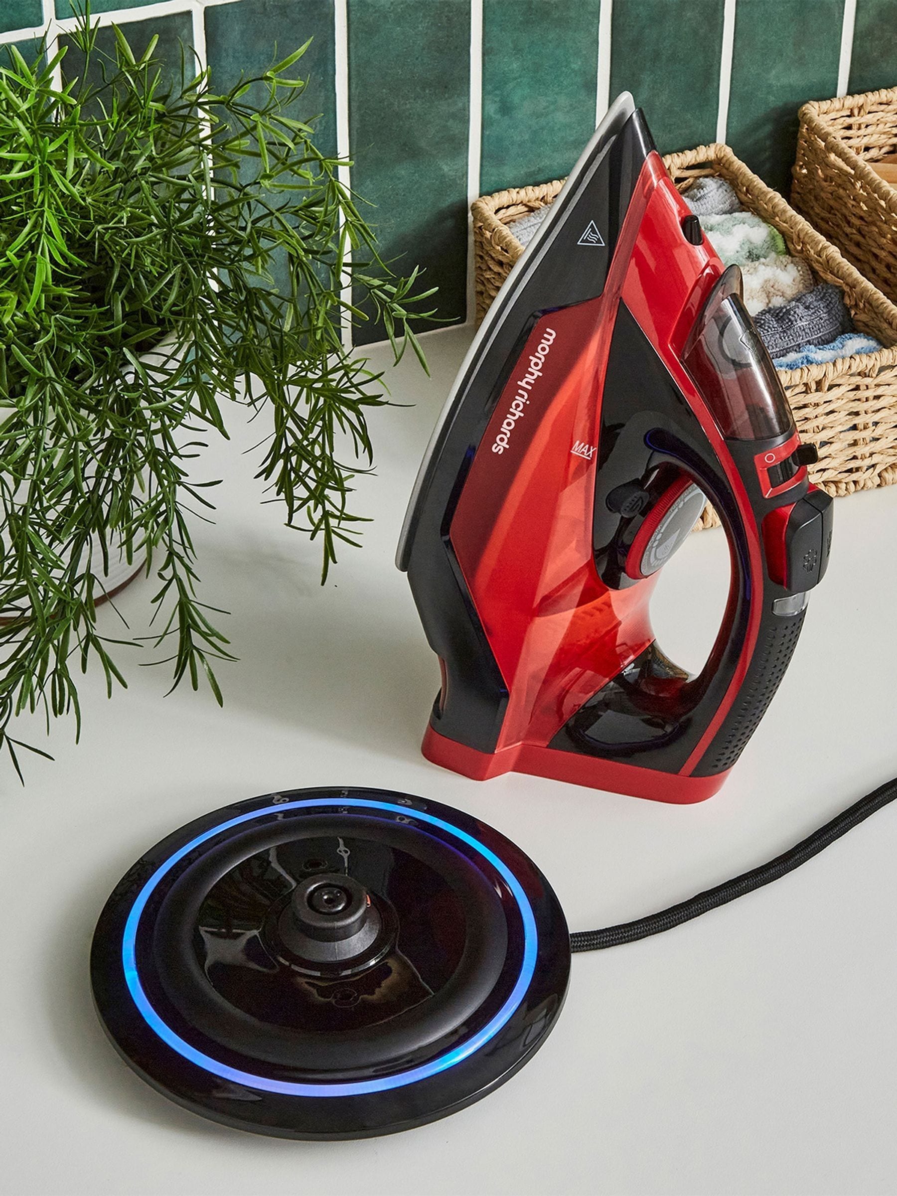 Morphy Richards red Easy Charge cordless iron, imported from the UK