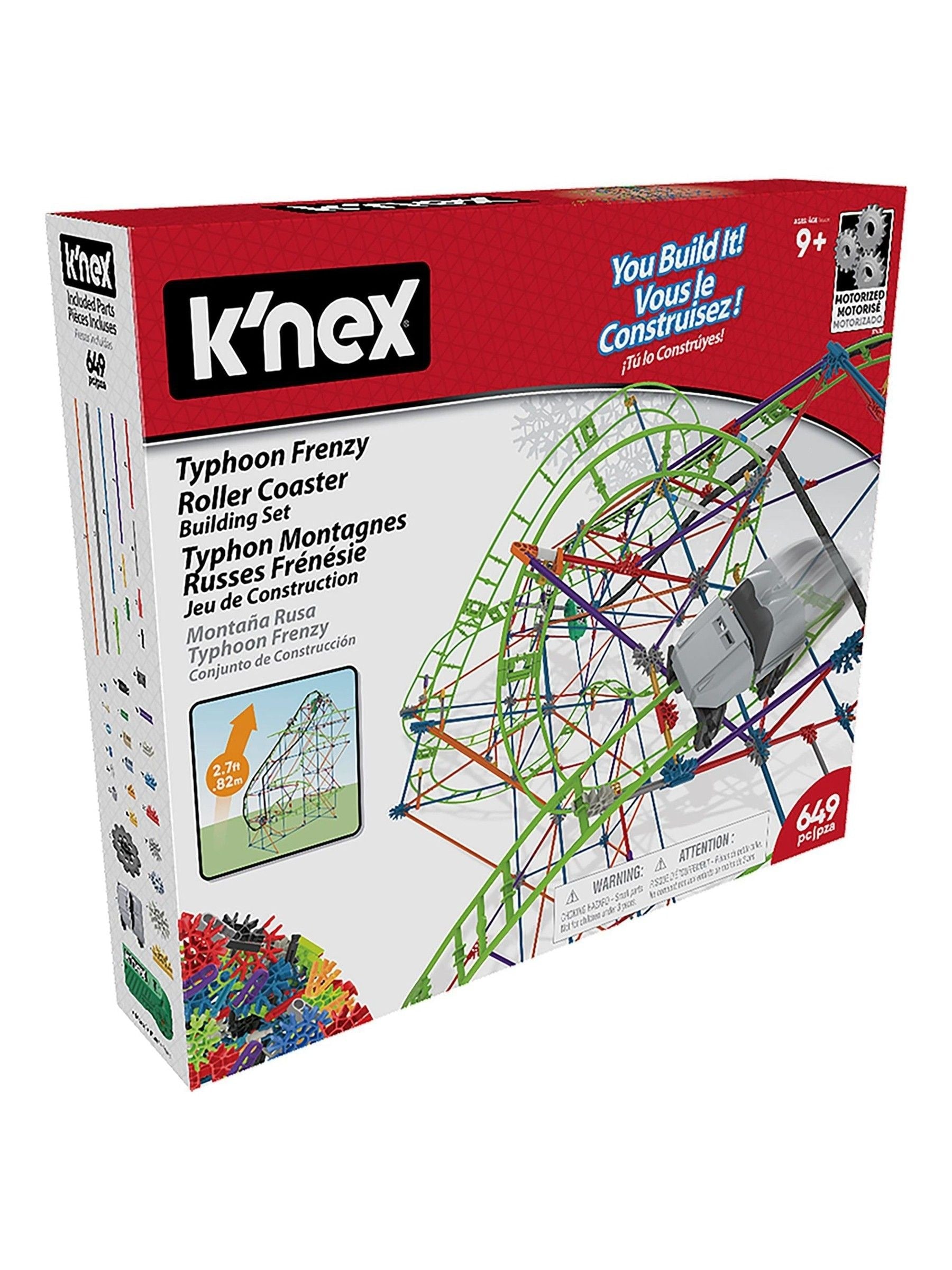 K'NEX Typhoon Frenzy roller coaster building set 640 parts, UK version