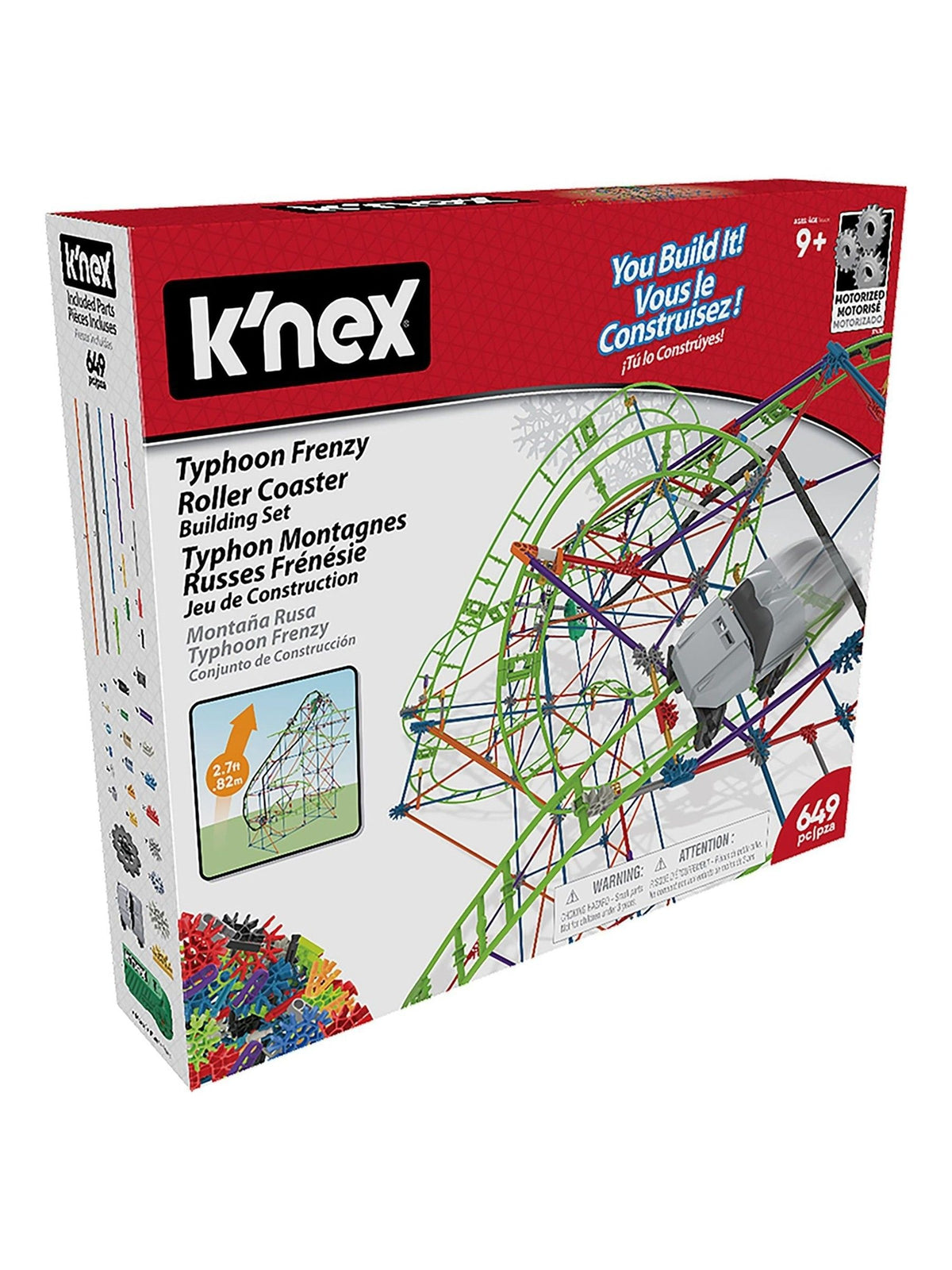 K'NEX Typhoon Frenzy roller coaster building set 640 parts, UK version