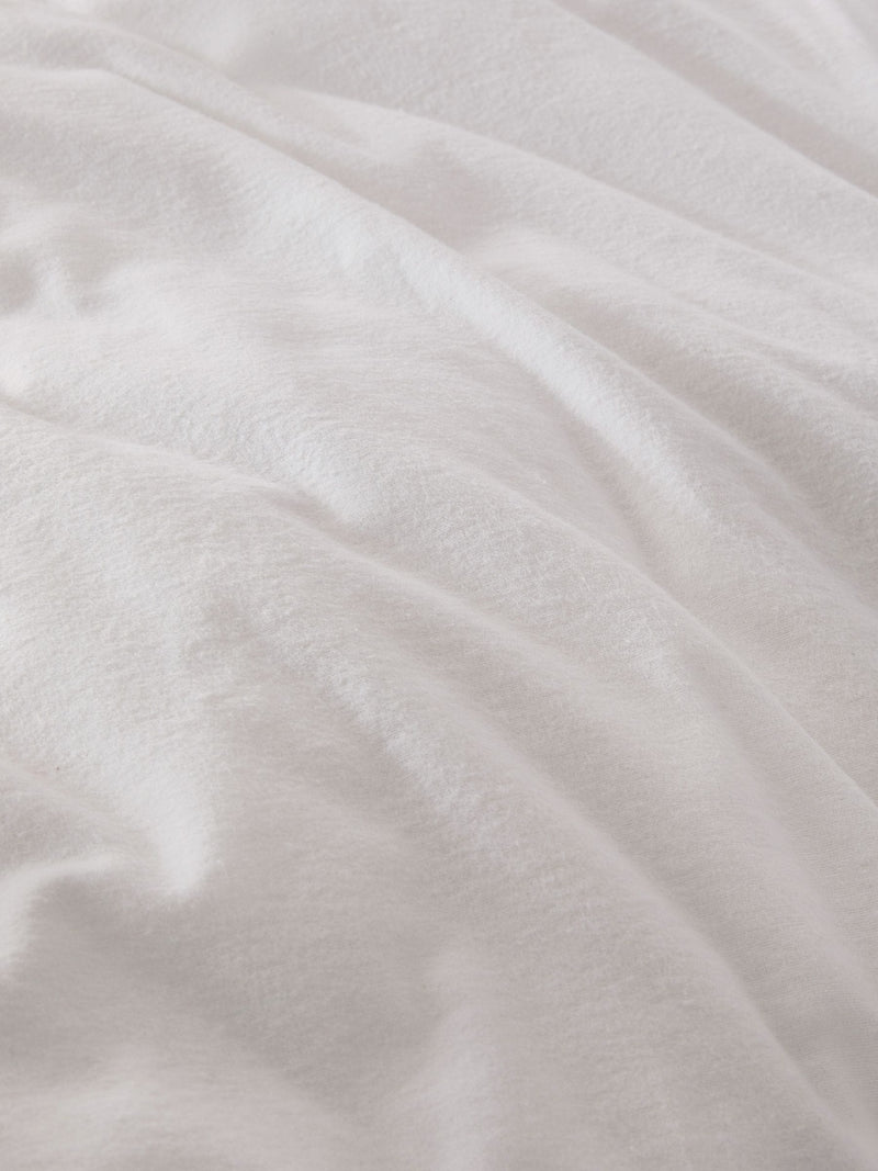 White supersoft brushed cotton duvet cover and pillowcase set (British brand)