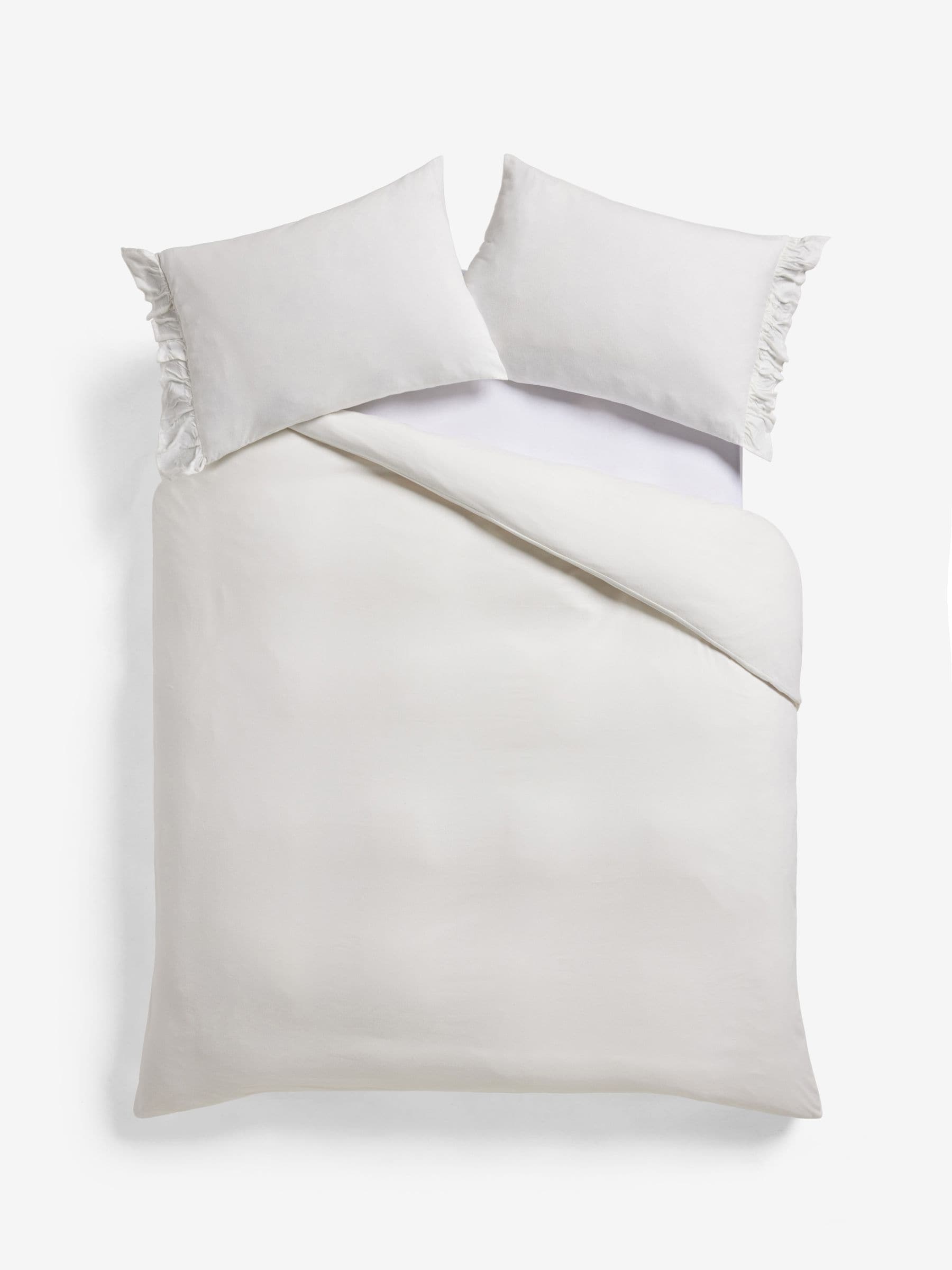 White supersoft brushed cotton duvet cover and pillowcase set (British brand)