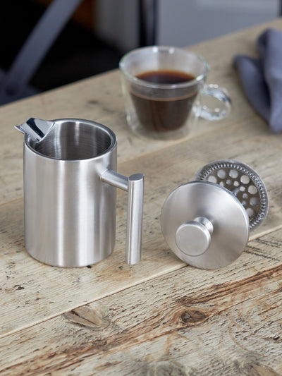 Stellar Brushed Silver 2.5 Cup Double-Wall Insulated Cafetiere 300ml