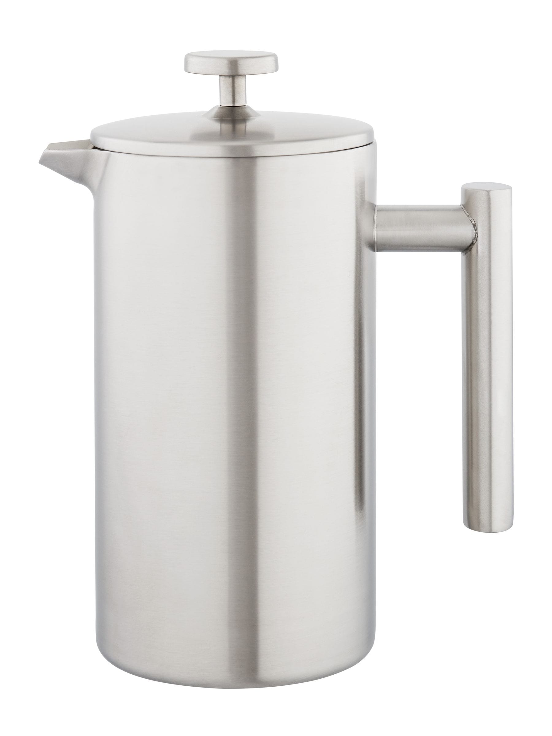 Stellar Brushed Silver 8 cup double-wall insulated cafetiere (British brand)